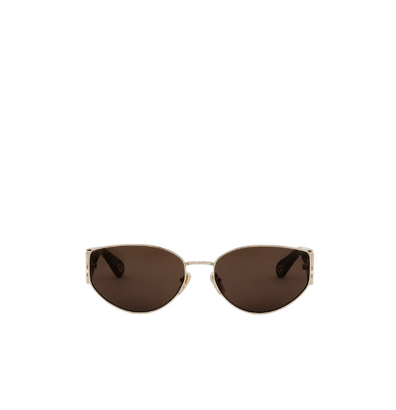 Havana Brown Metal Gold Fine Marcie Sunglasses
