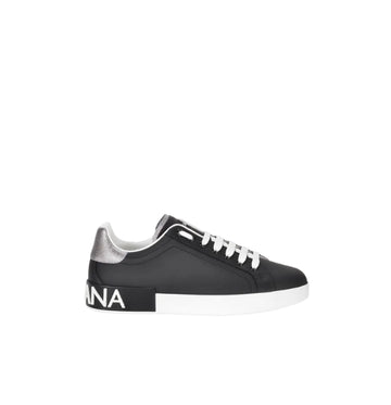 Black Silver Heel Counter Portofino Sneakers