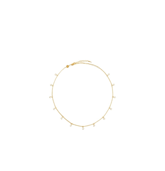 Gold Interstellar Pave Drop Choker Necklace