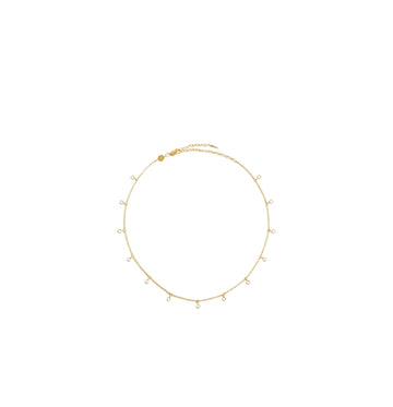 Gold Interstellar Pave Drop Choker Necklace