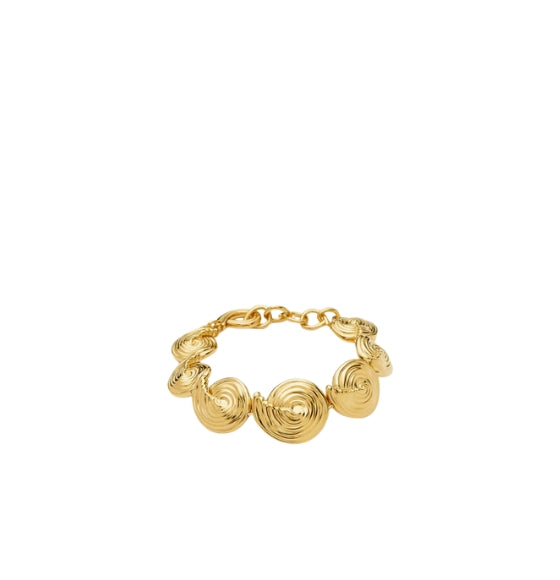 Gold Spiral Statement Chain Bracelet