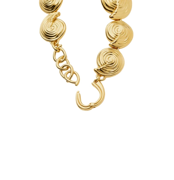 Gold Spiral Statement Chain Bracelet