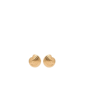 Gold Spiral Dome Oversized Stud Earrings