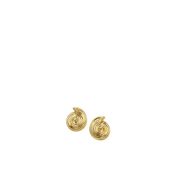 Gold Spiral Small Stud Earrings