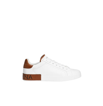 Tobacco Brown Heel Counter White Portofino Sneakers