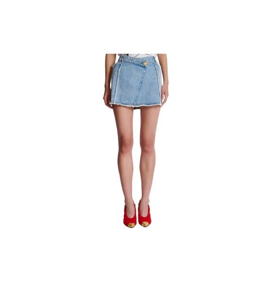 Asymmetric Denim Skirt