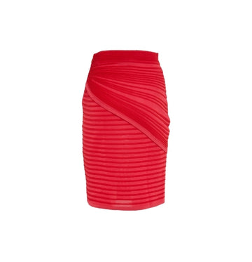 Red Pencil Knit Skirt