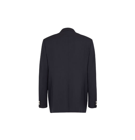 Dark Blue Fendi Crest Double Breasted Blazer
