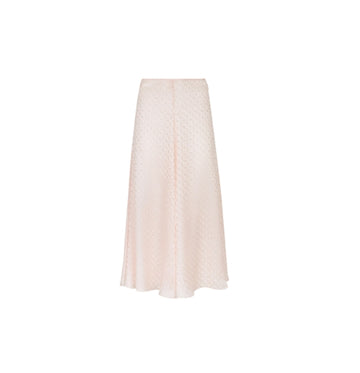 Pink Monogram Jacquard Flared Silk Skirt