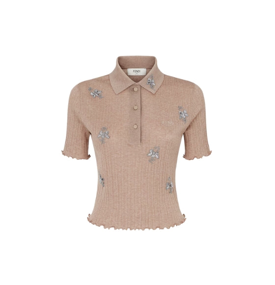 Brown Cotton Polo  Shirt