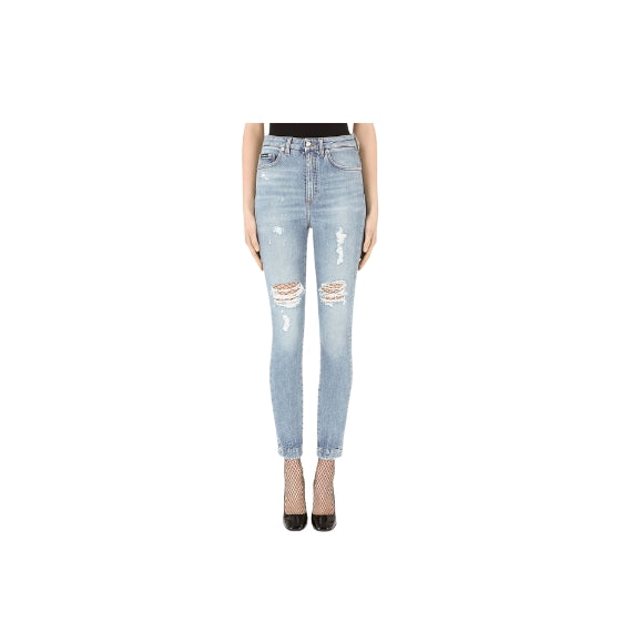 Light Blue Audrey Ripped Skinny Jeans