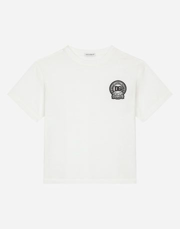 White Jersey T-shirt with DG logo