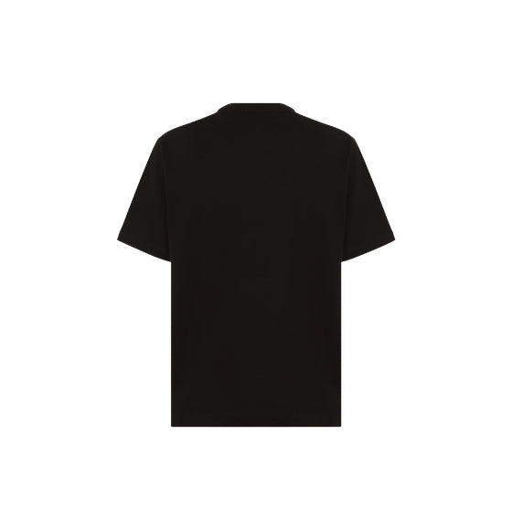 Black Circular DG Logo Printed Crewneck T-Shirt
