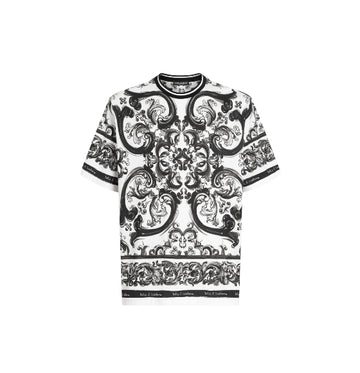 Black Majolica-Print Cotton T-Shirt