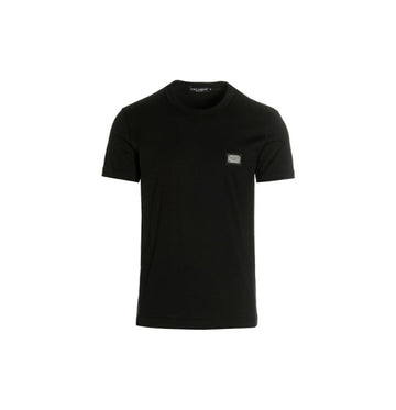 Black Logo-Plaque Crewneck T-shirt