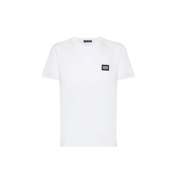 White Logo-Plaque Crewneck T-shirt