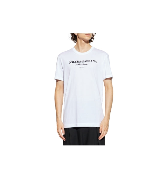 White Dolce & Gabbana Logo Cotton T-Shirt