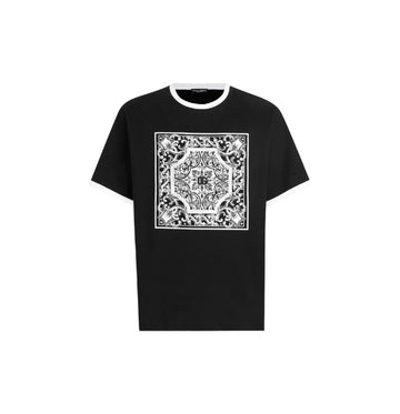 Black & White Majolica Print Regular Fit T-Shirt