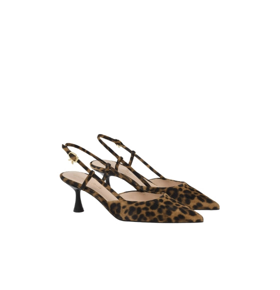 Leopard Print Ascent 55 Supple Suede Slingbacks