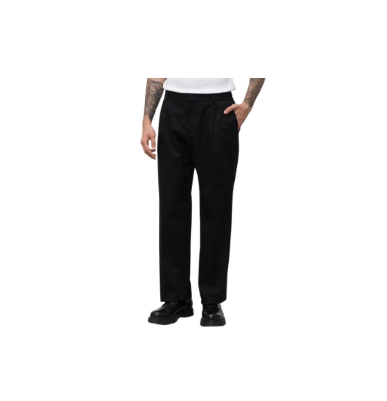 Black Smart Casual Gabardine Cotton Pants