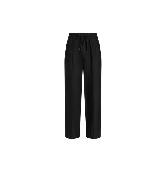Black Linen Jogging Long Trousers