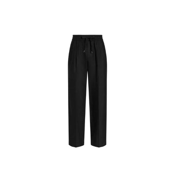 Black Linen Jogging Long Trousers