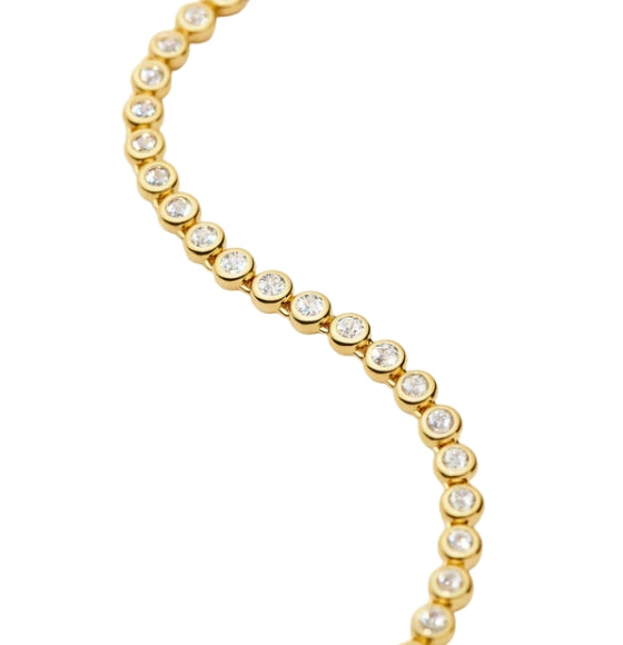 Gold chain necklace on a white background