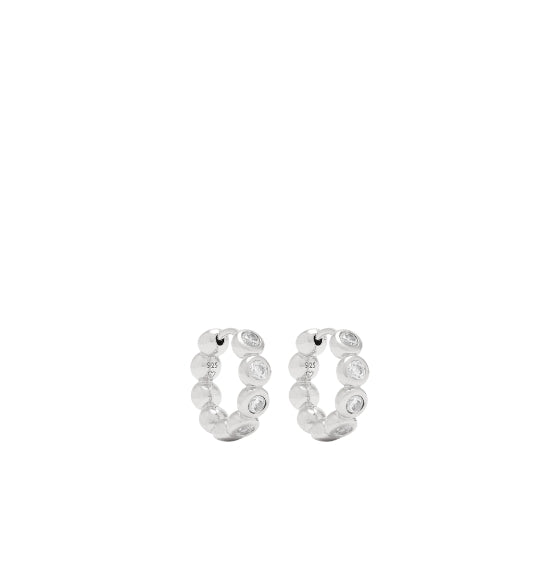 Silver Tennis Small Hoop Earrings