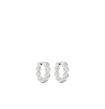 Silver Tennis Small Hoop Earrings