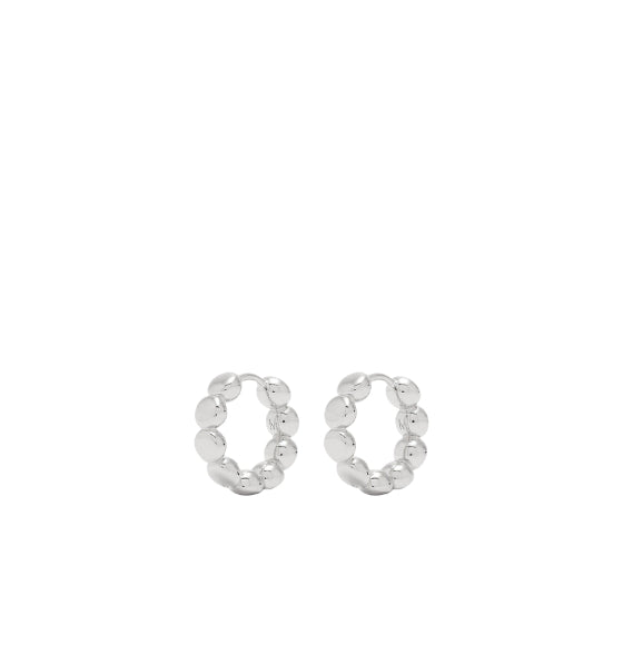 Silver Tennis Small Hoop Earrings