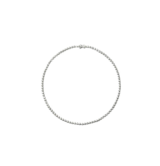 Silver necklace on a white background