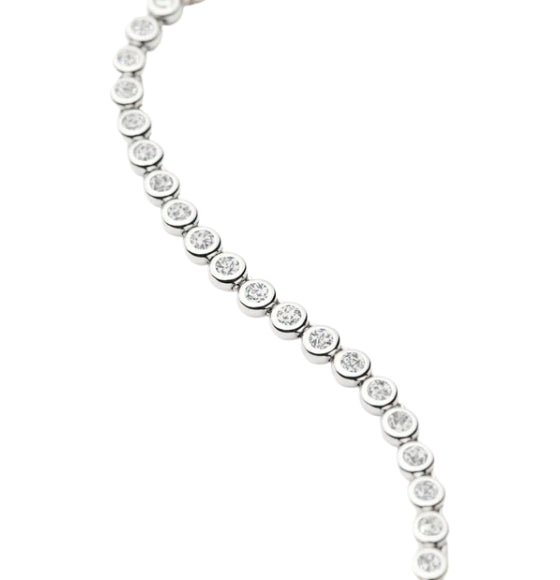 Silver necklace on a white background