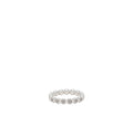 Silver ring with small stones on a white background