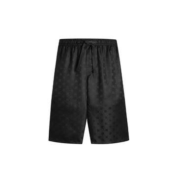 Black All-Over DG-Logo Jacquard Silk Jogging Bermuda