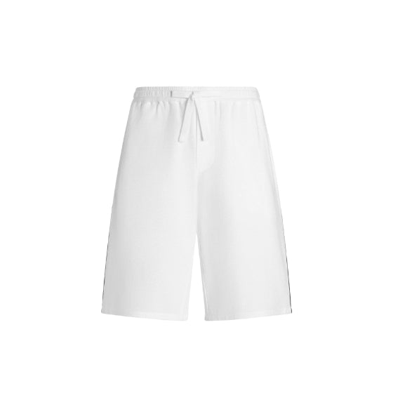 White Cotton PiquÃ© Bermudas