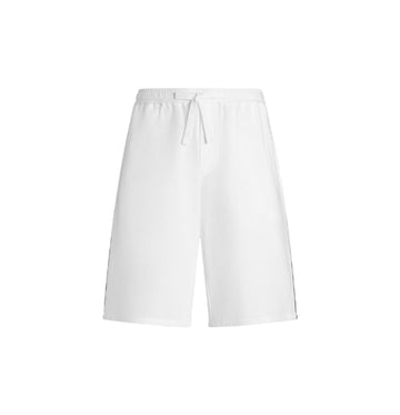 White Cotton PiquÃ© Bermudas