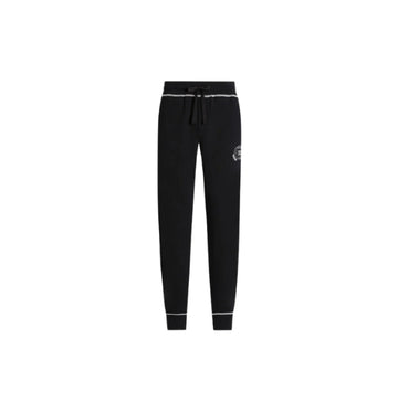 Black DG Logo Embroidered Drawstring Jogger Pants