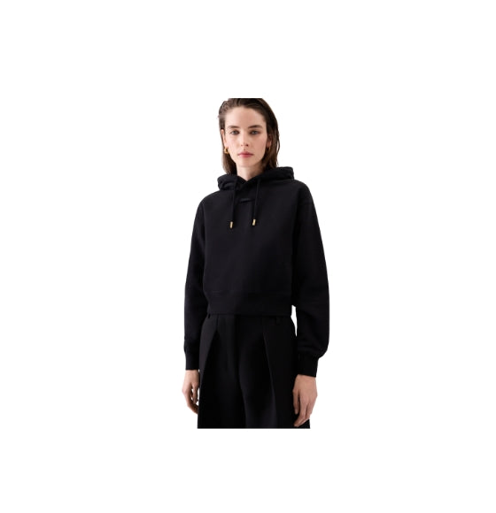 Black Gros Grain Hoodie