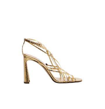 Gold Felice 95 Candy Wrap Leather Heeled Sandals