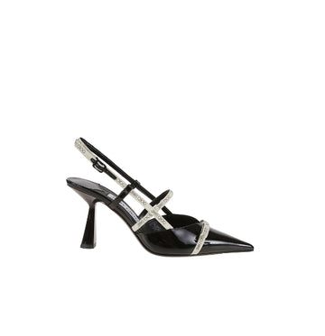 Black Danica 85 Patent Leather Slingbacks