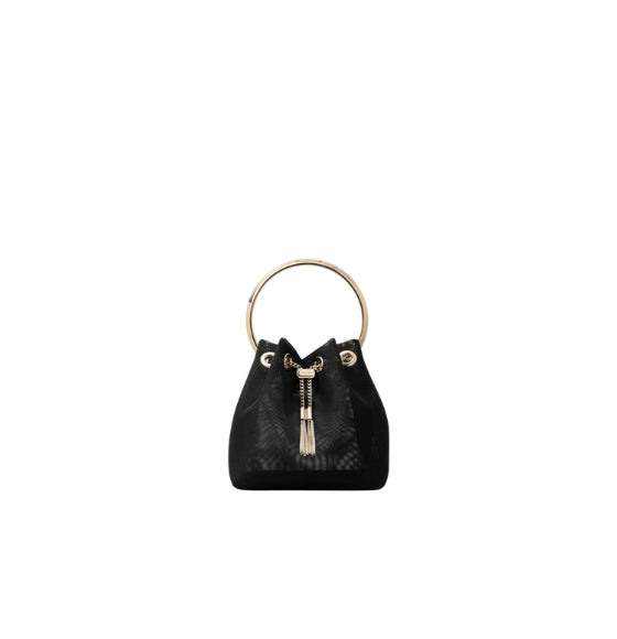 Black Bon Bon Fabric Mesh Mini Bag