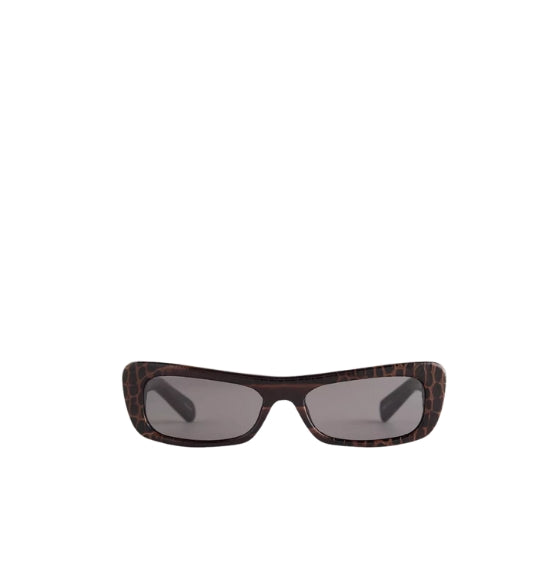 Brown Capri Croc-Embossed Sunglasses