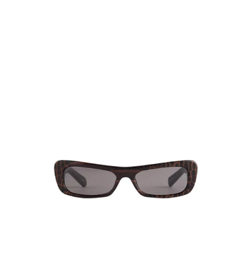 Brown Capri Croc-Embossed Sunglasses