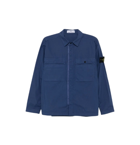 Blue Marine Compass Patch Long sleeved Overshirt Jacket