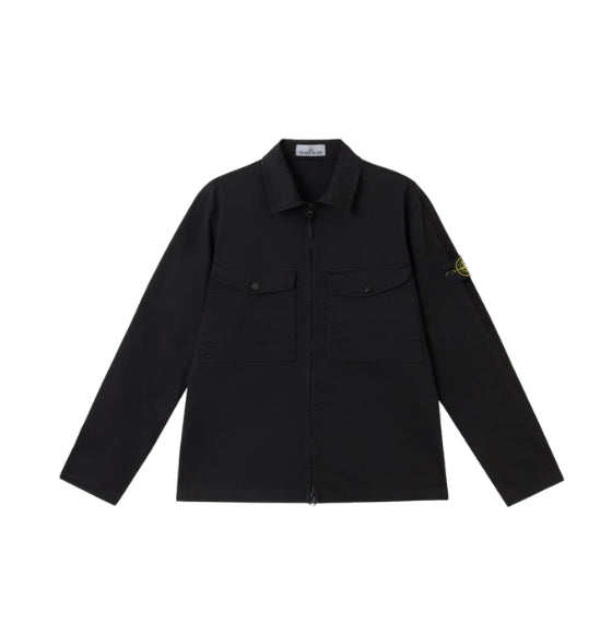 Black Compass Patch Long sleeved Overshirt Jacket