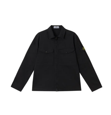 Black Compass Patch Long sleeved Overshirt Jacket