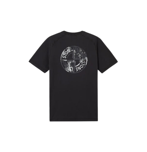 Black Compass Print Crew Neck T-Shirt