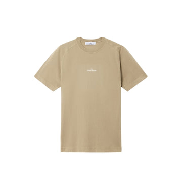 Beige Compass Print Crew Neck T-Shirt