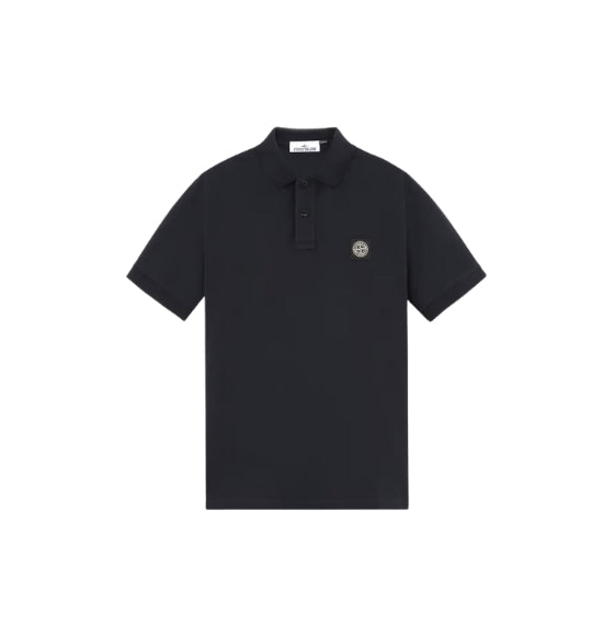 Navy Blue Compass Patch Short Sleeve Polo Shirt