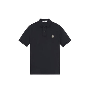 Navy Blue Compass Patch Short Sleeve Polo Shirt